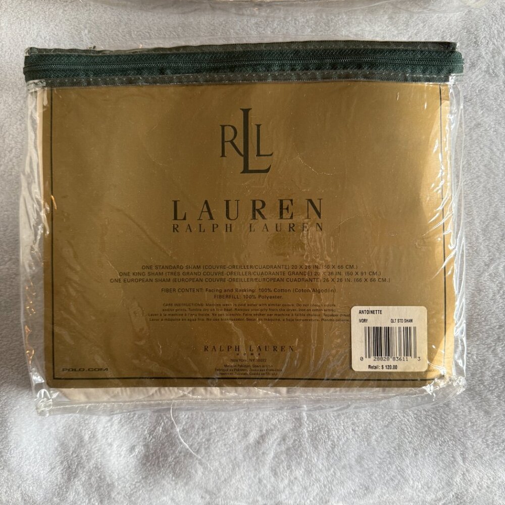 Ralph Lauren Antoinette Sateen Quilted Standard Shams and Queen Quilt - Picture 8 of 9